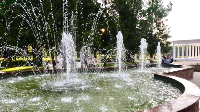 В Чебоксарах в парке «Амазония» состоялся пробный запуск нового фонтана
