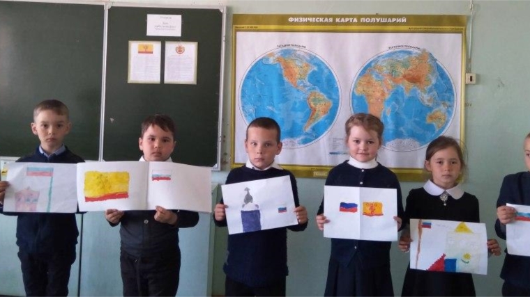 Познавательный час «Государственные символы Чувашской Республики» в Алмачинской сельской и школьной библиотеке.