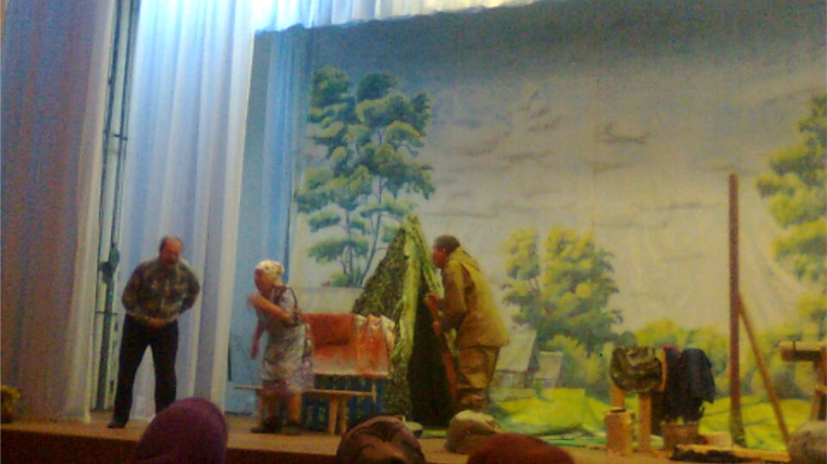Спектакль по пьесе Н.Сидорова «Пуçана тǎк пуçана» на сцене Юманайского СДК