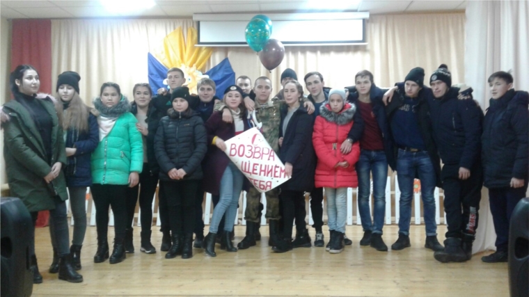 Встреча солдата из армии в Сотниковском СДК.
