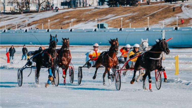 В Чебоксарах прошли конные бега "Ледяной Кубок Чувашии - 2020"