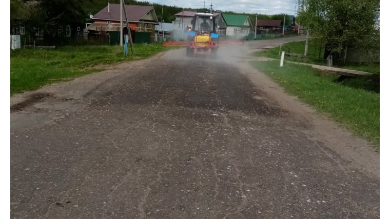 В Магаринском сельском поселении провели дезинфекцию дорог общего пользования