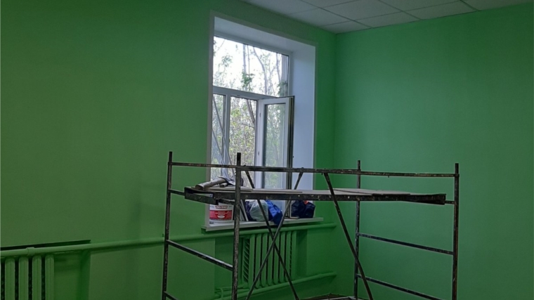 В Большеалгашинском сельском клубе продолжаются ремонтные работы