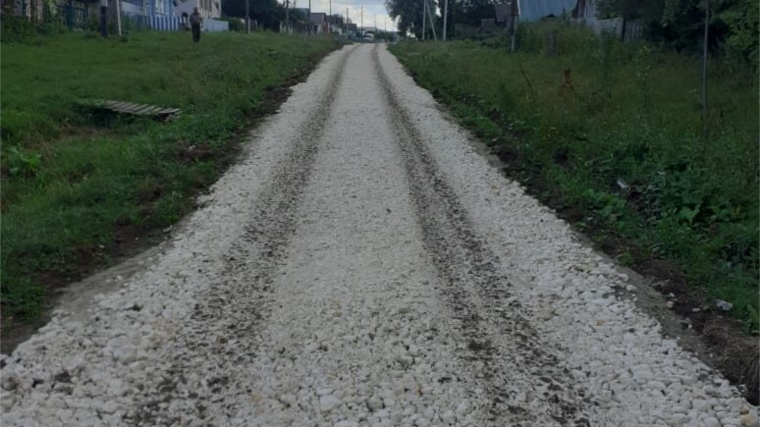 Завершен ремонт грунтовой дороги по улице Московская в деревни Вторые Хоршеваши