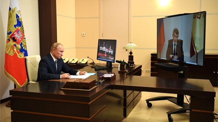 Олег Николаев доложил Президенту России Владимиру Путину о состоянии дел в Чувашской Республике