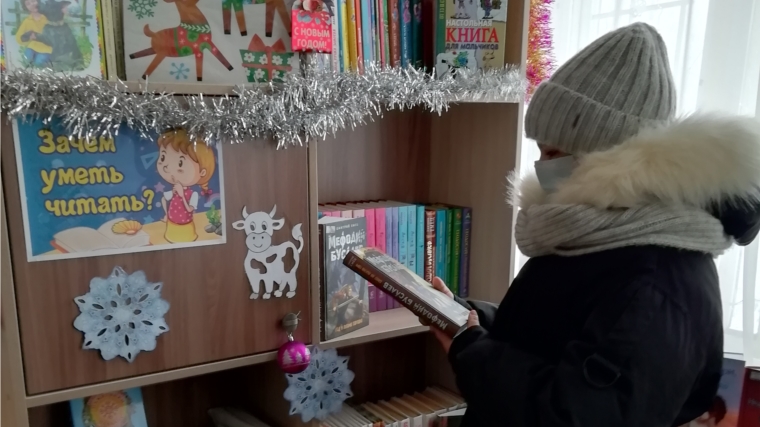 Книги с новогодним настроением - в Русско-Алгашинской сельской библиотеке