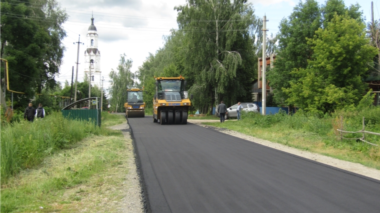 В Порецком сельском поселении ведется строительство автомобильной дороги по улице Комсомольская