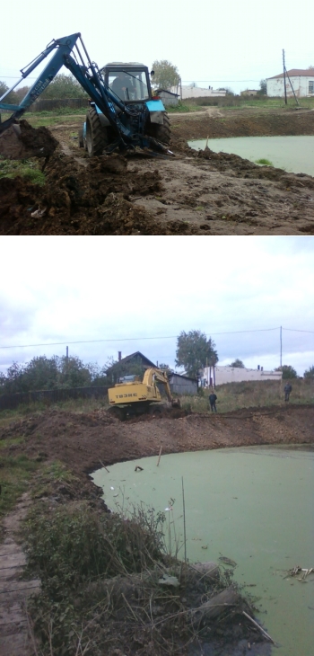 Очистка прудов в селе Полянки