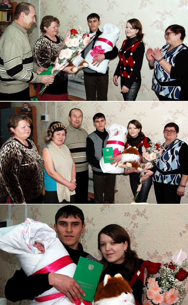 12:06 Глава администрации Ибресинского района Анатолий Петров поздравил первого новорожденного 2011 года 