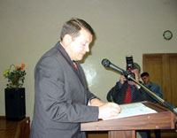 Официальное вступление в должность главы Моргаушского района Юрия Иванова