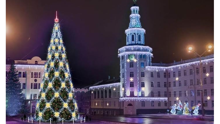 К 1 декабря на площади Республики г. Чебоксары установят 25-метровую главную новогоднюю ёлку