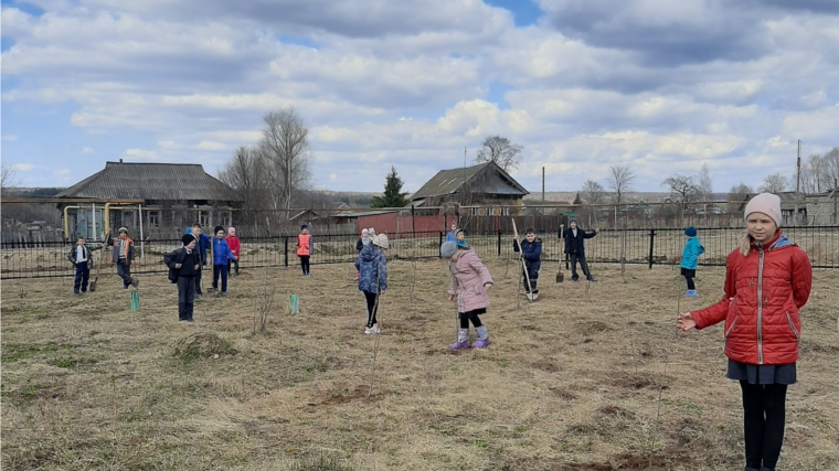 Нижнекумашкинская сельская библиотека МБУ «ЦСБА Шумерлинского района» принимает участие в республиканской акции «Посади дерево и сохрани его»