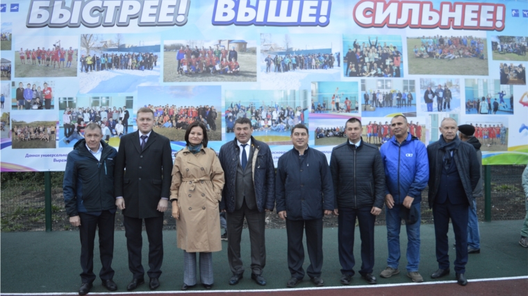 Открытие благоустроенной площади перед Домом культуры и новой спортивной площадки в селе Яншихово-Норваши