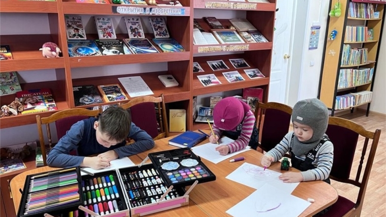 Конкурс рисунков «Зимние узоры» в Шумерлинской сельской библиотеке