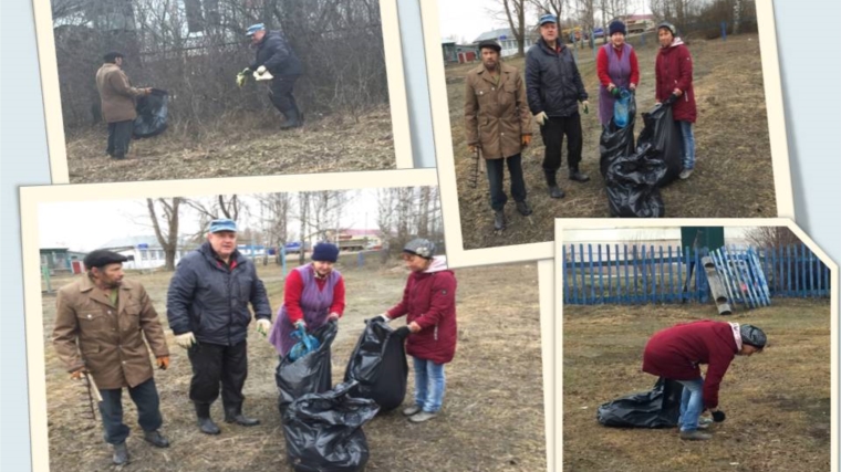 Администрация Кудеихинского сельского поселения провела субботник по уборке парка и общественных остановок