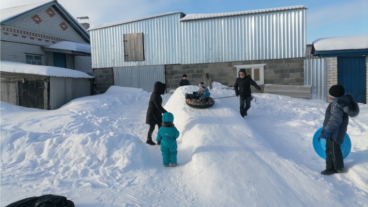 Работники Ефремкасинского сельского дома культуры провели детскую игровую программу «Веселый снеговичок».