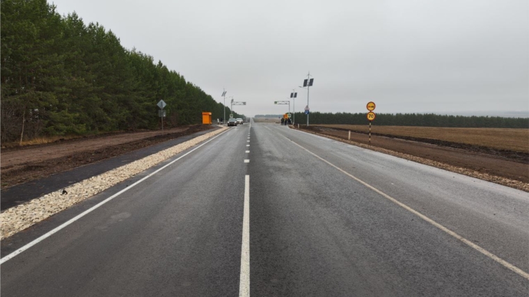 В Ядринском округе завершается капитальный ремонт автодороги “Никольское-Ядрин-Калинино»
